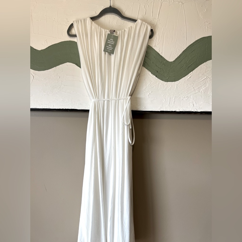 NWT H&M Long white tie dress